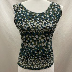 Print Sleeveless scoop neck top Petite medium